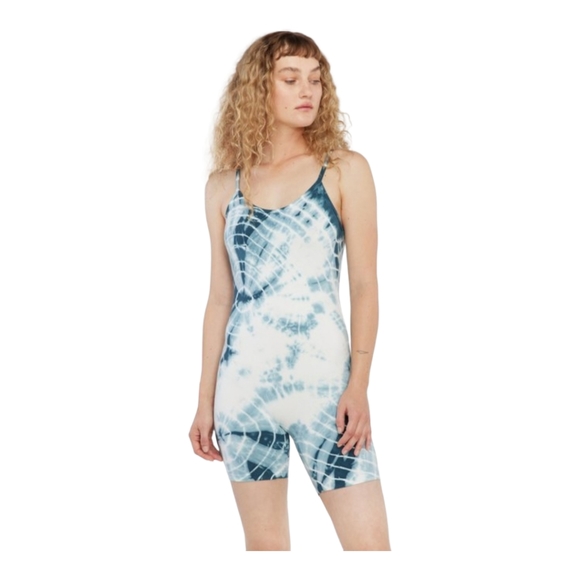 NWT Anthropologie-Lacausa Luna Unitard Dye Tie Print Open Back Pacific Swirl, XS - Picture 1 of 9